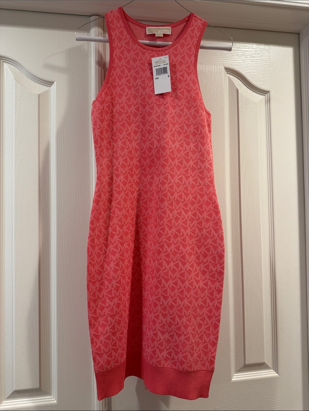 Michael Kors Coral-Pink Sleeveless Knit Mini Dress
